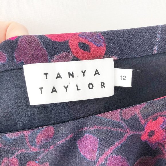 Anthropologie Tanya Taylor 100% Silk Floral Ruffled Slit Isua Midi Dress Formal - Picture 6 of 10